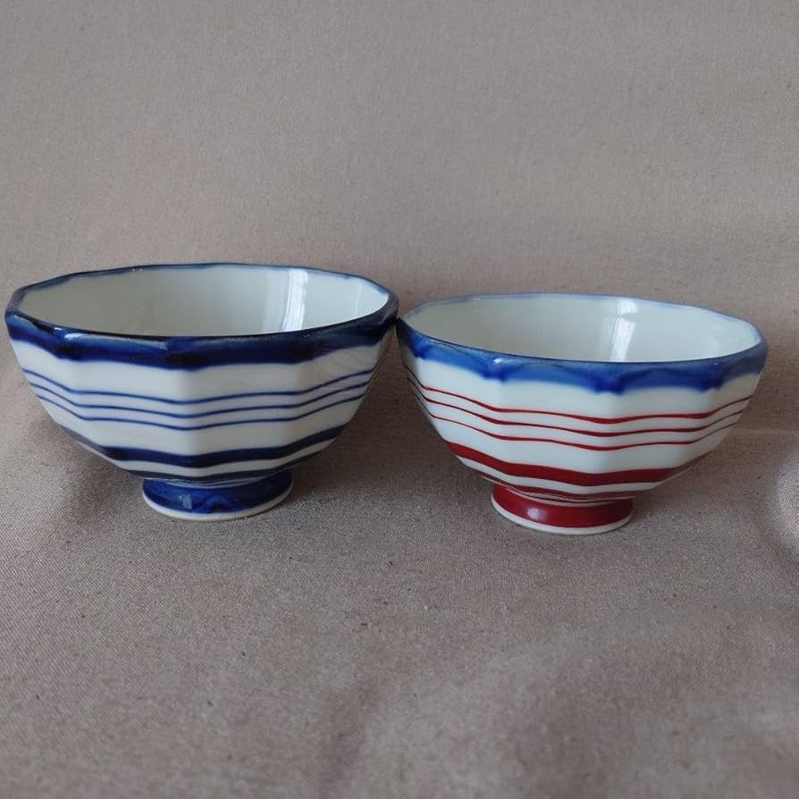 Amazon.co.jp: 肥前焼 夫婦茶碗 飯碗2個セット 江口製陶所 吉浦